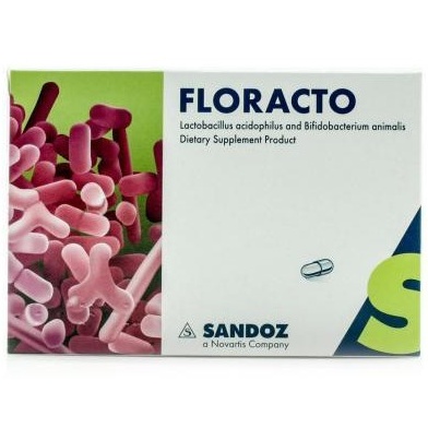 Floracto Probiotics Sandoz ฟลอแรคโต โปรไบโอติค จุลินทรีย์ปรับสมดุลลำไส้ (14 แคปซูล)