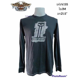 HARLEY DAVIDSON ลิขสิทธิ์แท้ อก21.5"เสื้อยืดแขนยาวมือสอง