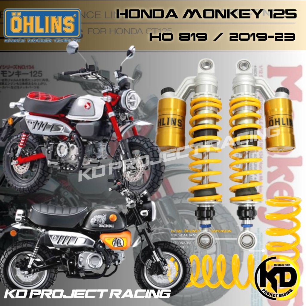 [ โค้ด 25DD150 ส่วนลด 25% ] โช๊ค Ohlins HO 819 Honda Monkey125 (334mm)