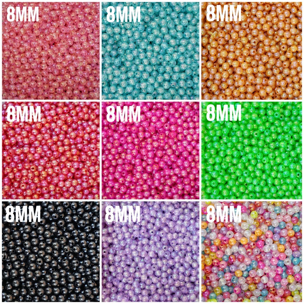 ลูกปัด8mmกลมใหม่ลูกปัดDIYสวยงามของพร้อมส่งลูกปัดหลายสี DIY ขนาด 8 mm ร้อยกำไล ร้อยกระเป๋า ของพร้อมส่