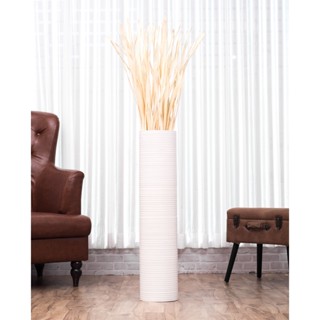 Leewadee Large Floor Vase แจกันไม้ทรงสูง แจกันทรงกระบอก แจกันไม้มะม่วง แจกันแต่งบ้าน แจกันมินิมอล ขนาด  7 x 35 นิ้ว