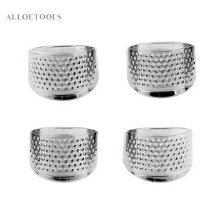 ปลอกสวมนิ้ว สีเงิน ปรับได้ สําหรับเย็บผ้า 4 ชิ้น ต่อถุง [alloetools.th]