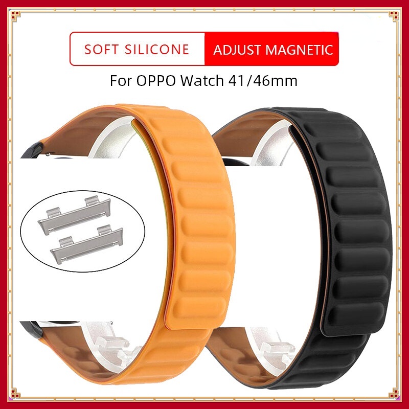 สายนาฬิกาข้อมือซิลิโคน แบบแม่เหล็ก สีสันสดใส สําหรับ OPPO Watch 2 42 มม. 46 มม. 41 มม. OPPO Watch 3 Pro