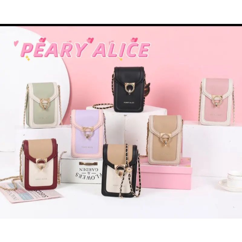 กระเป๋าทรงโฟน( ทรงตั้ง)แบรนด์ PEARY ALICE (แพรี่อริช) พร้อมกล่อง