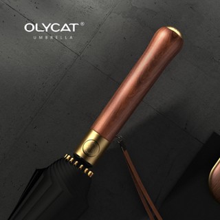 Luxury 16K Long Umbrella Men Windproof Wooden Automatic Umbrella Rain Women Strong Big Olycat Umbrella Sun Golf Parasol