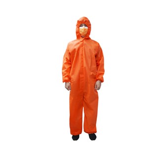 ชุด PPE สีส้ม สำหรับพระสงฆ์ ชุดป้องกันละอองฝุ่น และละอองน้ำ