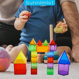 [Sunnimix1] บล็อกรูปแบบใส หลากสี สําหรับห้องเรียน กิจกรรม 12 ชิ้น