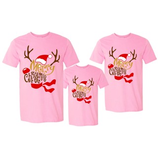 เสื้อยืดCHRISTMAS T-SHIRT FOR FAMILY REUNION BABY PINK SOLD PER PCS UNISEX