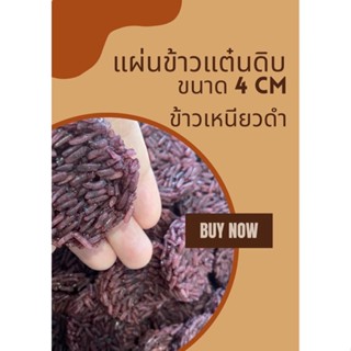 ถูกที่สุด! แผ่นข้าวแต๋นดิบ ข้าวเหนียวดำ 4 cm สูตรน้ำแตงโม โรงงานมาเอง