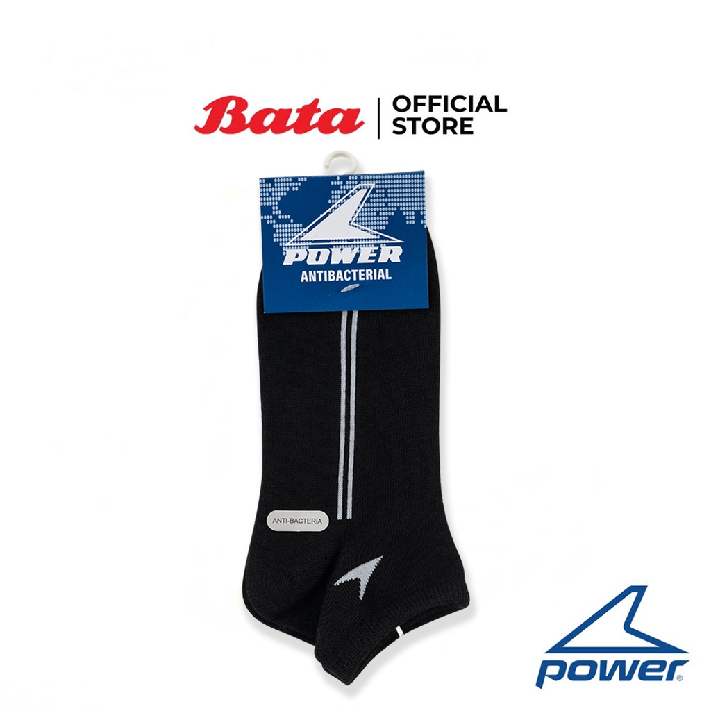 Bata บาจา ยี่ห้อ Power SOCKS ถุงเท้า ถุงเท้ากีฬา ถุงเท้าข้อสั้น SPORT SOCKS Unisex สีดำ 9586701