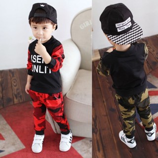 Set ชุดเข้าเซทเสื้อกางเกงกันหนาวเด็กลายทหาร ชุดกันหนาวเด็ก มี 2 สี