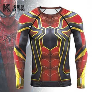 เสื้อยืดแขนสั้น พิมพ์ลายภาพยนตร์ Marvel รัดรูป สําหรับออกกําลังกาย เล่นกีฬา