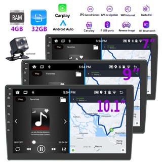 [4GB+32GB] เครื่องเล่นมัลติมีเดีย GPS วิทยุ 2Din 7 นิ้ว 9 นิ้ว 10.1 นิ้ว พร้อม Carplay Android บลูทูธ Wifi สําหรับรถยนต์