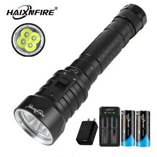 Haixnfire ไฟฉายดําน้ํา DV74 10000 Lumens ความสว่างสูง สําหรับตั้งแคมป์กลางแจ้ง