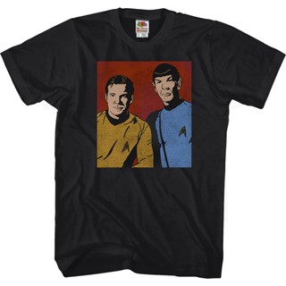 Kirk and Spock Star Trek T-Shirt เสื้อสาวอวบ เสื้อยื เสื้อคนอ้วน