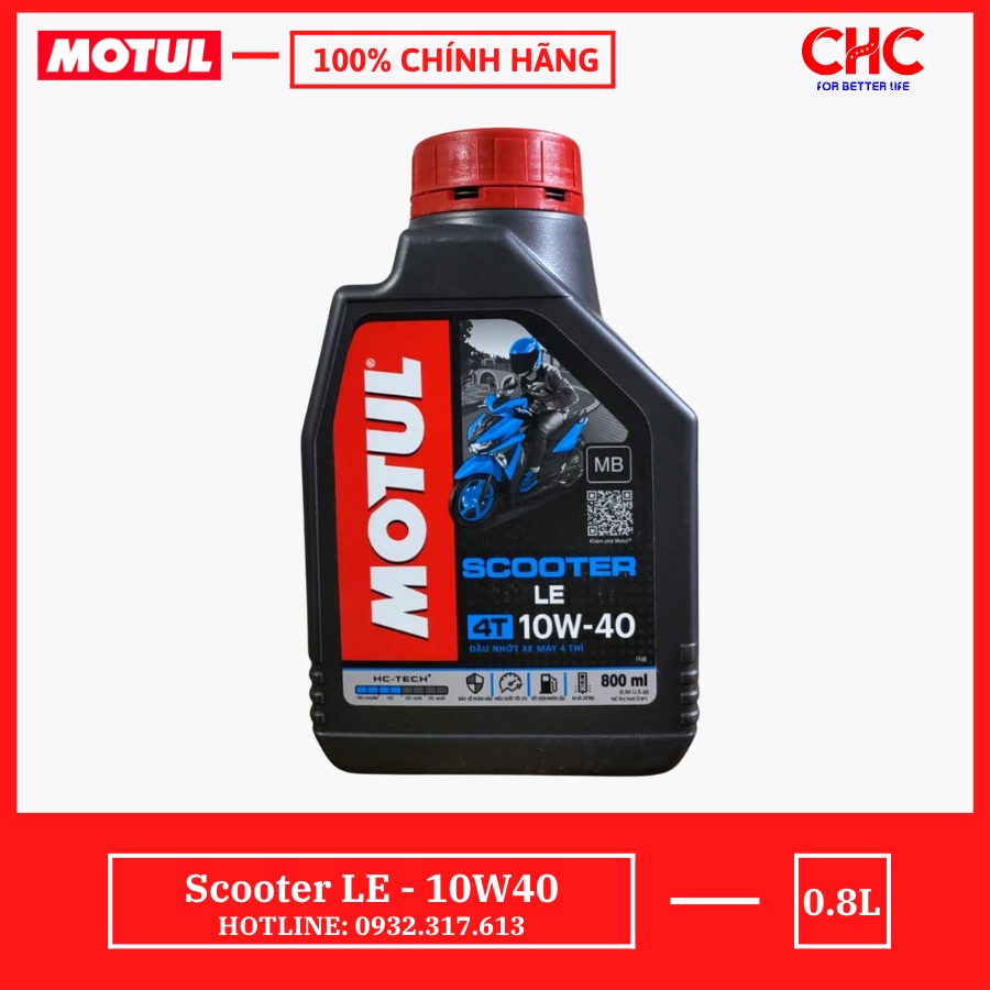 MOTUL SCOOTER LE 10W40 น้ํามัน SCOOTER ถัง 0.8 ลิตร