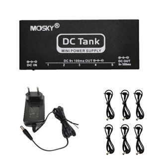 Mosky Mini DC-TANK 9V แป้นเหยียบเอฟเฟคกีตาร์ พาวเวอร์ซัพพลาย 6 เอาท์พุต ลัดวงจร / การป้องกันกระแสเกิน