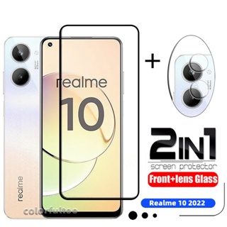 ฟิล์มกระจกนิรภัยกันรอยหน้าจอ แบบใส HD กันรอยเลนส์กล้อง สําหรับ Realme 10 2022 Realme 10 Pro Plus 10Pro+ Realme10 4G 5G