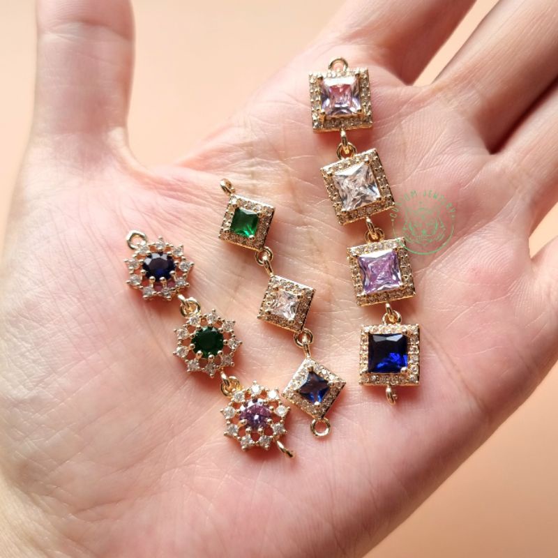 จี้พลอย จี้กระจก สีเสริมดวง DIY จี้ตกแต่ง จี้แฟชั่น (1ชิ้น)