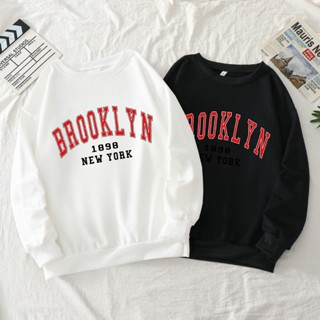 Brooklyn 1898 เสื้อกันหนาวลําลอง แขนยาว มีฮู้ด ลาย New York สไตล์ฮาราจูกุ สําหรับผู้ชาย ผู้หญิง