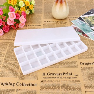 White Plastic 24 Compartments Watercolor Paint Painting Tray Mixing Palette