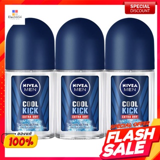 นีเวีย เมน โรลออน สำหรับผู้ชาย คูลคิก 25 มล. แพ็ค 3Nivea Men Roll-On for Men Cool Kick 25 ml. Pack 3