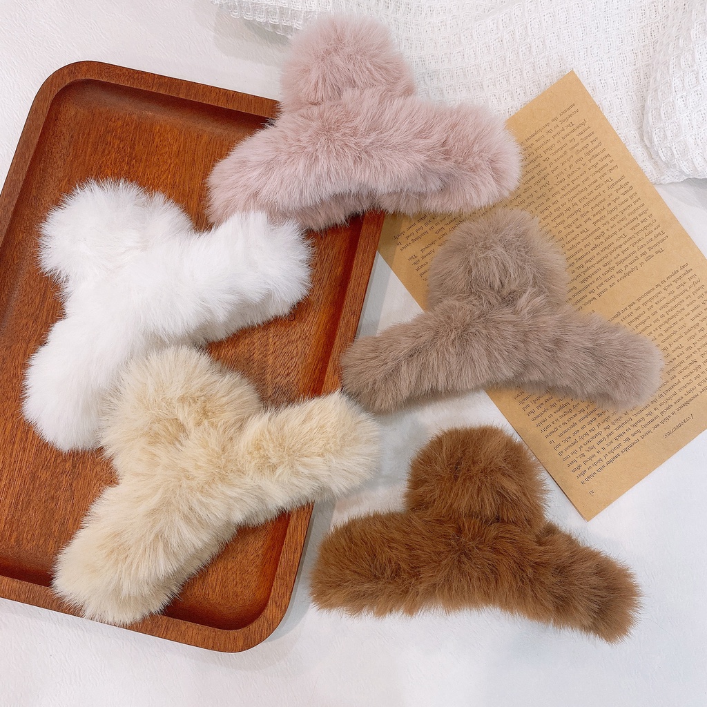 Furry Grab Clip กิ๊บติดผมด้านหลังหัวสไตล์ใหม่ตุ๊กตาคลิป Plush