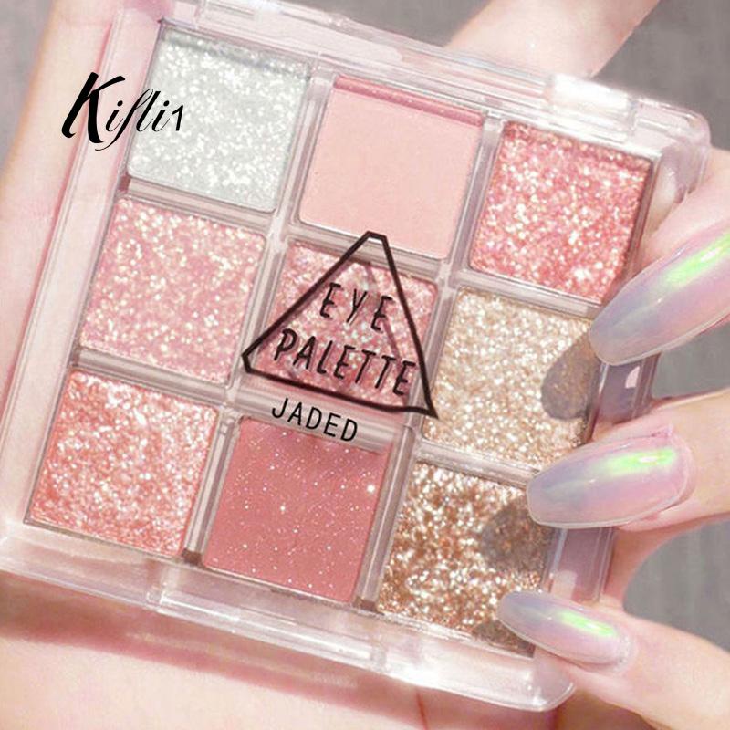 🌸kifli1🌸พาเลตต์อายแชโดว์ชิมเมอร์ เนื้อแมตต์ กลิตเตอร์ ติดทนนาน กันน้ํา แบบพกพา 9 สี สําหรับแต่งหน้า 2024 - รูปที่ 2