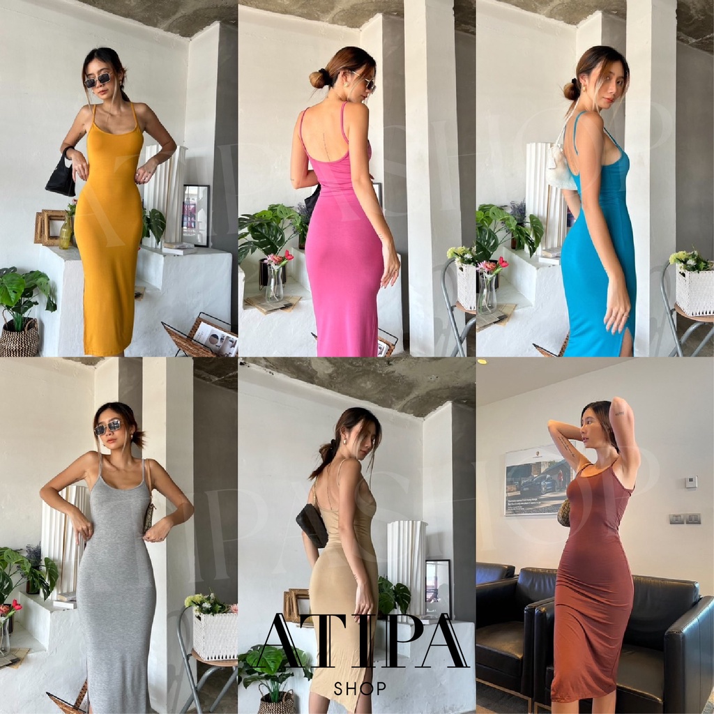 Atipashop - BROOKE DEESS เดรส ทรงสายเดี่ยว มีหลายสีให้เลือก