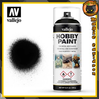 Black Primer Spray paint 400ml. Vallejo Aerosol สีอะคริลิคสูตรน้ำ