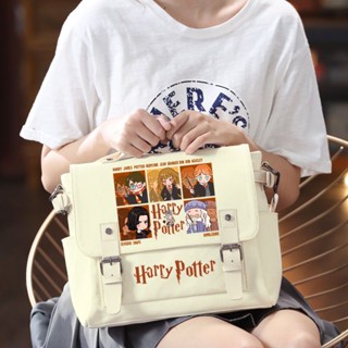 กระเป๋าสะพายไหล่ ผ้าแคนวาส ลายการ์ตูน Harry Potter Academy of Magic น่ารัก ขนาดพกพา สําหรับนักเรียน