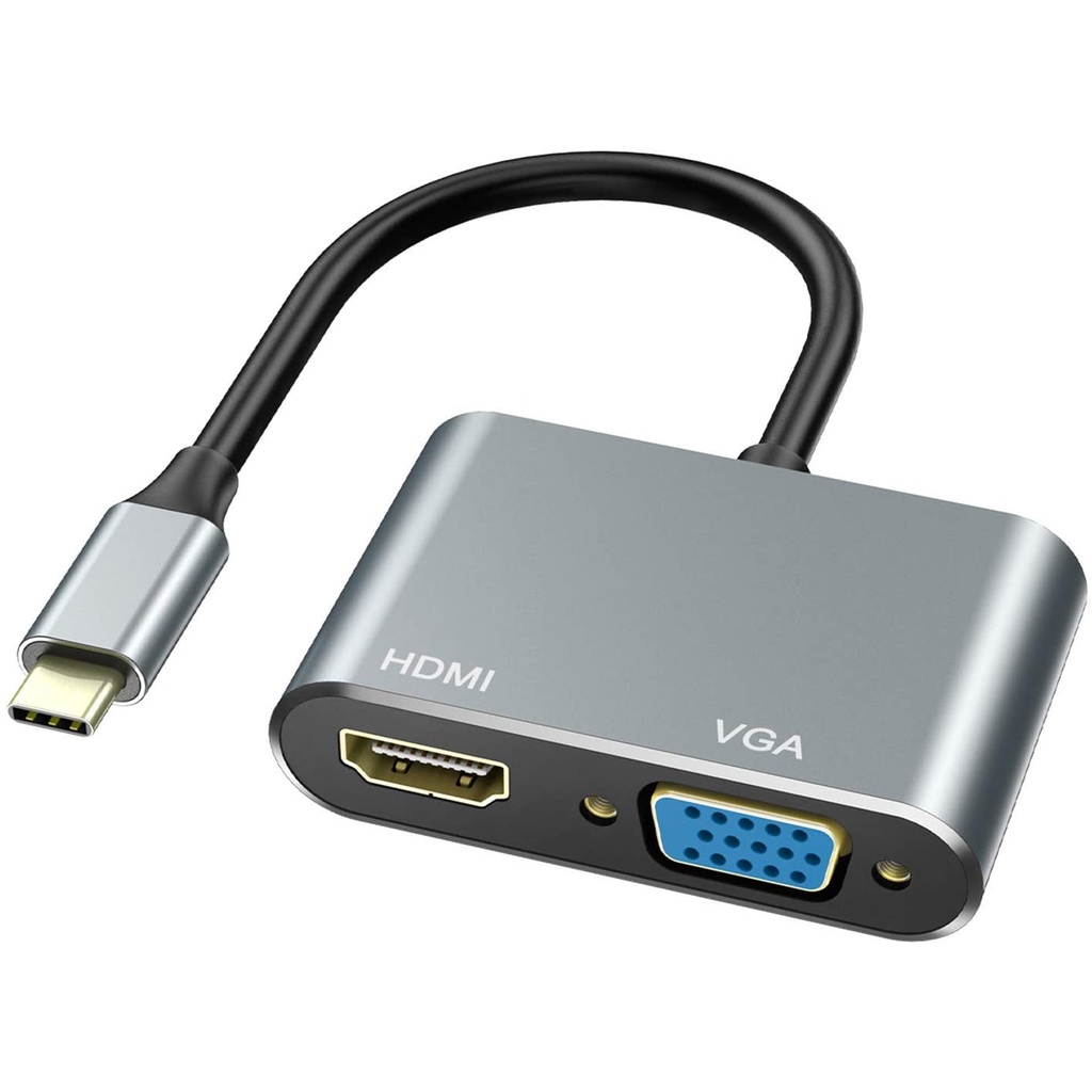 USB C ถึง 4K HDMI-เข้ากันได้กับอะแดปเตอร์ VGA Type C Hub สําหรับ S10 MacBook/MacBook Pro 2019/2018 MacBook Air LenovoYoga Dell XPS 13