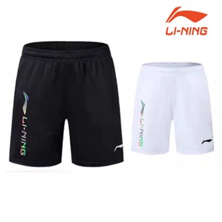 Li Ning กางเกงขาสั้น แห้งเร็ว ระบายอากาศ สําหรับผู้ชายและผู้หญิง ฝึกเล่นแบดมินตัน ปิงปอง วิ่ง