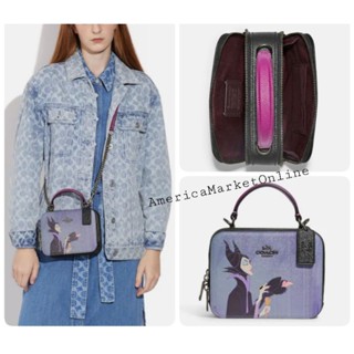 กระเป๋าหนัง COACH/ DISNEY X COACH BOX CROSSBODY WITH MALEFICENT MOTIF (COACH CC376)