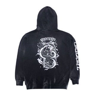 SLUM LTD - Ripndip F22 Mystic Jerm Hoodie Black Faded Wash