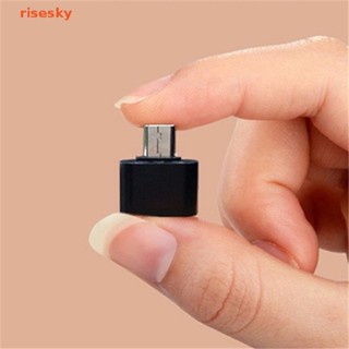 [risesky] อะแดปเตอร์ Micro USB B OTG เป็น USB Type A สีดํา สําหรับสมาร์ทโฟน แท็บเล็ต Android Samsung Xiaomi