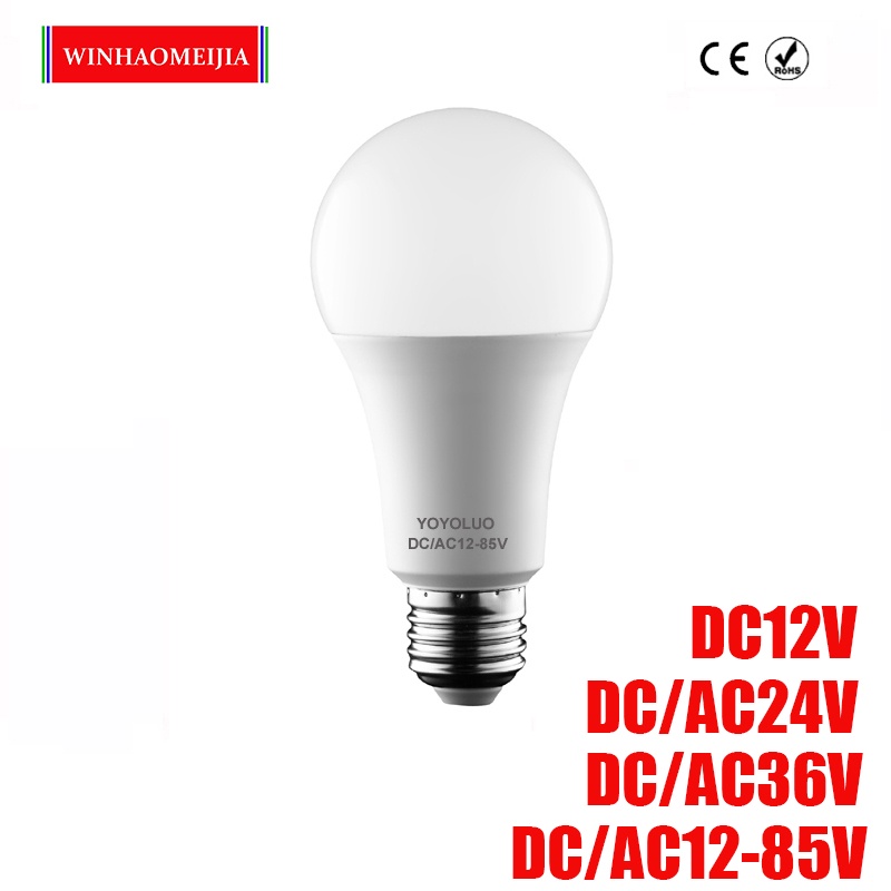 หลอดไฟ LED DC/AC 12V 24V 36V 48V E27 6W 9W 12W 15W หลอดไฟ LED 6500K SMD 2835 บ้าน ตั้งแคมป์ ล่าสัตว์ กลางแจ้ง