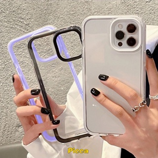 เคสโทรศัพท์มือถือ ซิลิโคนนิ่ม ป้องกันกระแทก สีแคนดี้ สําหรับ iPhone 11 14 Pro Max 7Plus 8Plus XR 14 Plus 12 13 Pro Max 6 6s 7 8 Plus X XS Max SE 2020 3 in 1