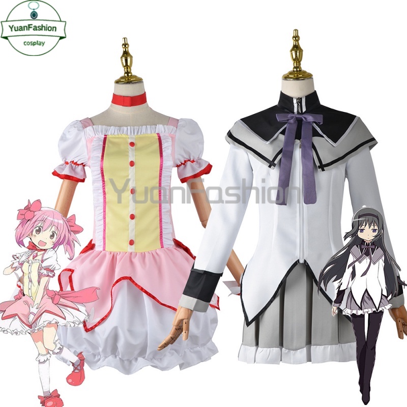 [พร้อมส่ง] ชุดคอสเพลย์ Puella Magi Madoka Magica Kaname Madoka cos Akemi Homura สีดํา