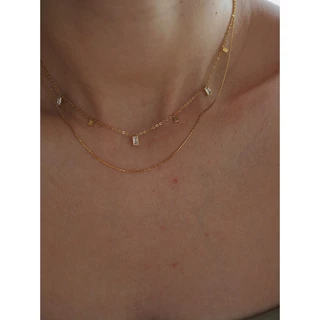 สร้อยคอโซ่เหล็กไทเทเนียม ทอง 18K ไม่จางง่าย
