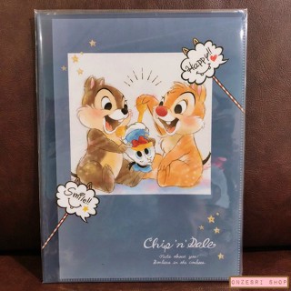 แฟ้ม A4 ลาย Chip &amp; Dale ft. Donald Duck สีน้ำเงิน ด้านในใส่เอกสารได้สองด้านซ้ายขวา เป็นแบบ pocket ใส่ได้ 10 ช่อง