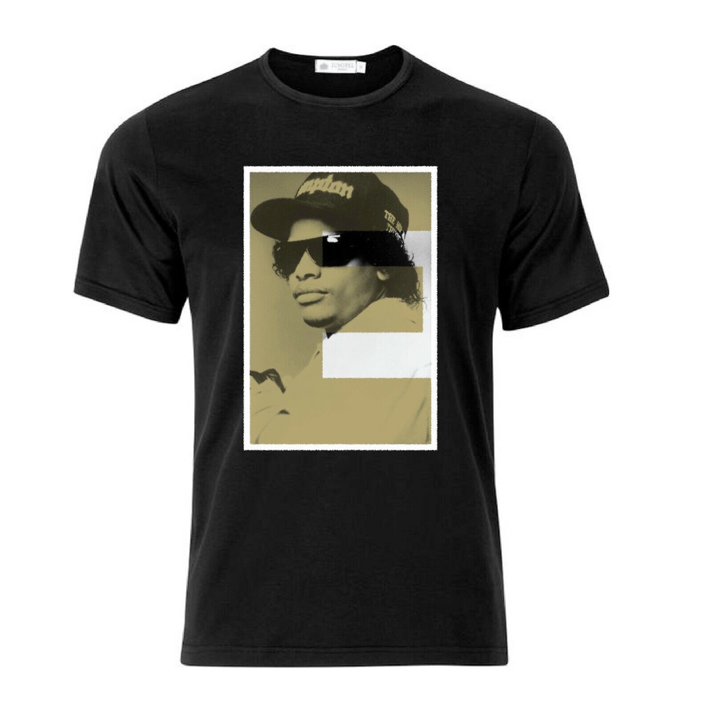ใหม่ล่าสุดแฟชั่นผู้ชายผ้าฝ้าย Eazy-E Old School Rap T เสื้อสีดํา
