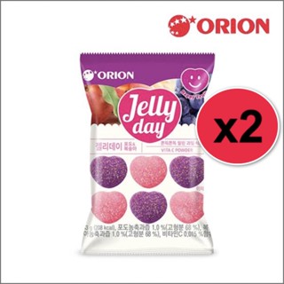 🔥Super Pro 95.-ได้รับ 2 ห่อนะคะ🔥[Orion] 젤리데이 포도복숭아63g2입 👍🇰🇷Jelly Day Peach+Grape เจลลี่ผลไม้พีชองุ่น 63g x2 Korean Snack