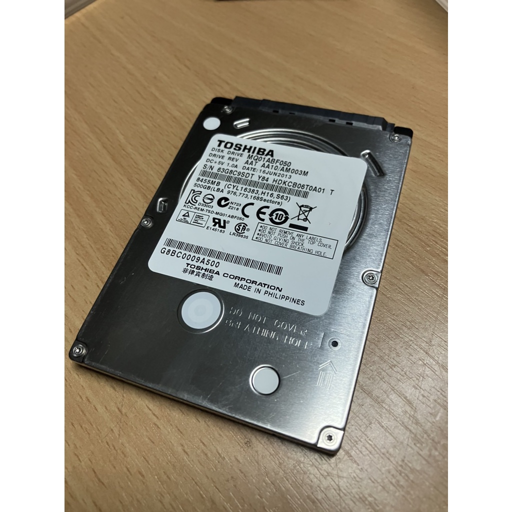 Harddisk Notebook 2.5" 7mm TOSHIBA 500GB 5400RPM มือสอง สภาพดี