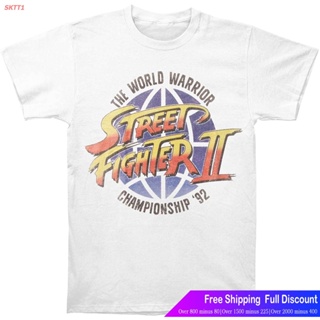 SKTT1 เสื้อยืดผู้ชายและผู้หญิง Street Fighter Mens World Warrior Slim Fit T-Shirt White Short sleeve T-shirts