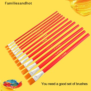 Familiesandhot&gt; 1/6/12 ชิ้น แท่งสีแดง แปรงทาสีน้ํามัน ไนล่อน แปรงน้ํามัน แท่งสีแดง Gouache แถวสีน้ํา เส้นแบน หัวปากกา ระบายสี อุตสาหกรรม แปรงทาสีน้ํา แปรงศิลปิน S