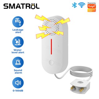 Smatrul Tuya เครื่องตรวจจับการรั่วไหลของน้ํา Wifi เซนเซอร์อัจฉริยะ แจ้งเตือนน้ําท่วม สําหรับสมาร์ทโฮม แจ้งเตือนน้ําท่วมล้น แอพเตือนภัย เสียงอัจฉริยะ ชีวิต