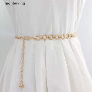 [highbuying] เข็มขัดโซ่โลหะ ปรับระดับได้ เครื่องประดับแฟชั่น สําหรับผู้หญิง