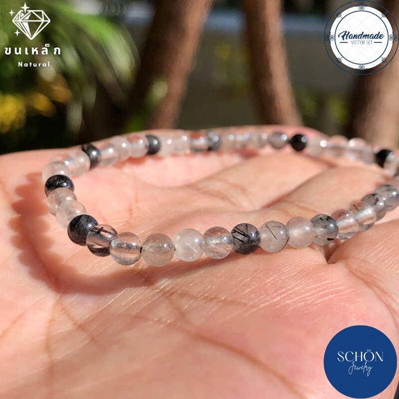 Q-4 สร้อยข้อมือไหมดำ แก้วขนเหล็ก+เขี้ยวหนุมาน 3.5มิล กำไลแก้วขนเหล็ก ปกป้อง คุ้มภัย ข้อมือไหมดำ หินมงคล หินนำโชค - รูปที่ 5