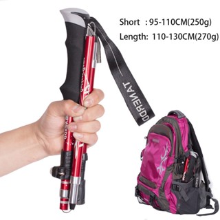 Anti Shock Walking Stick Telescopic Baton Trekking Stick Ultralight Aluminum Alloy Tactical Walking Canes 5-Section 1Pie